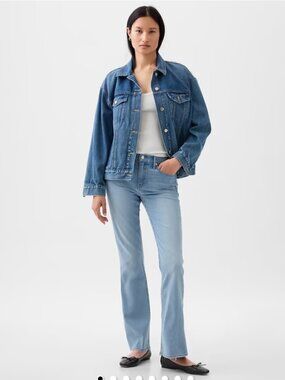 GAP Baby Boot Mid Rise Jeans Women’s 33/16R Dark Wash Stretch Bootcut 2025